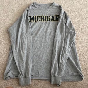 oversized michigan university long sleeve shirt